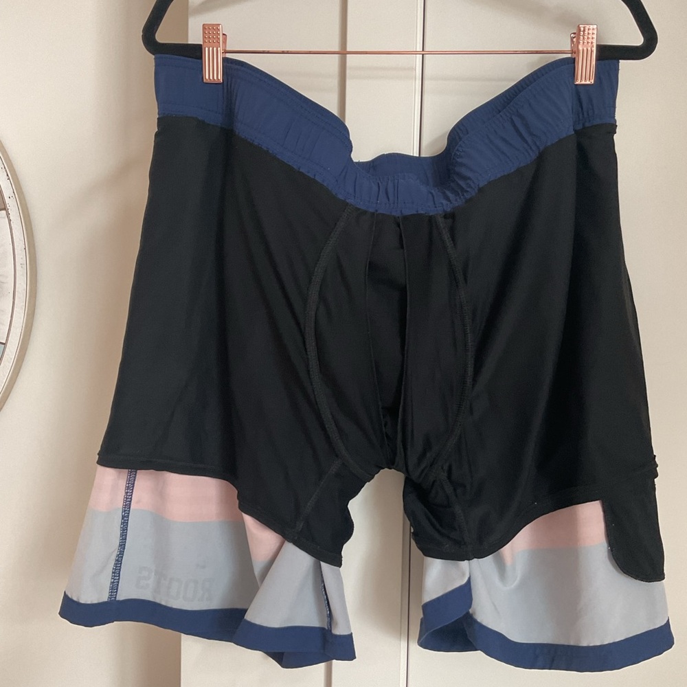 ***Roots Men's Swim Shorts - Blue and Orange Stripes - Picture 6 of 10